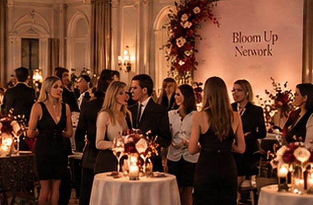 Elegancka sala pełna gości podczas spotkania The Bloom Up Network